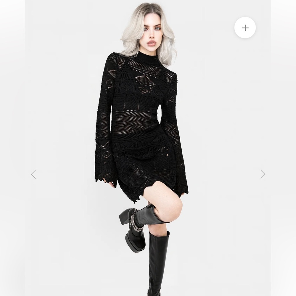 Entice Pointelle Mini Dress Disturbia